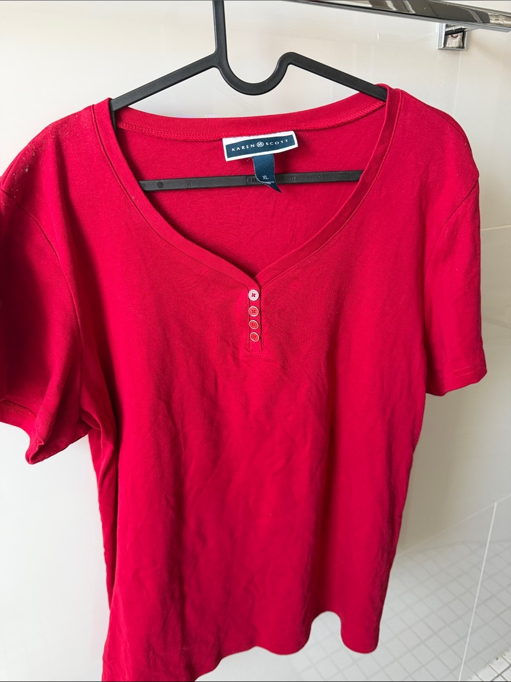 Karen Scott like new red size XL t-shirt short sleeve